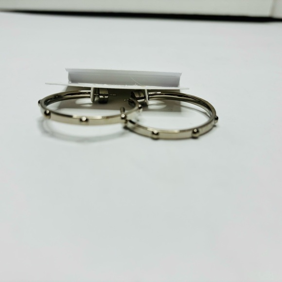 MICHAEL KORS Silver Heritage Studded Hoops - Picture 4 of 6